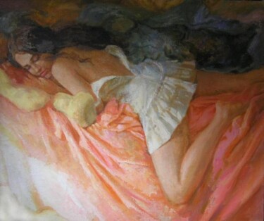 Painting titled "Полуденный отдых.…" by Tin Gali, Original Artwork, Oil
