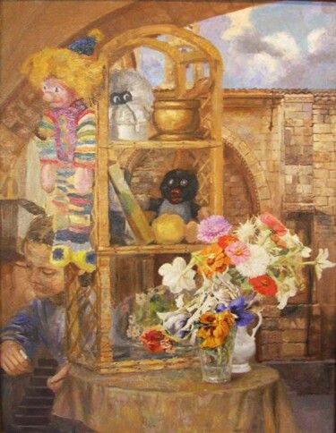 Painting titled "Личный уголок" by Tin Gali, Original Artwork, Oil