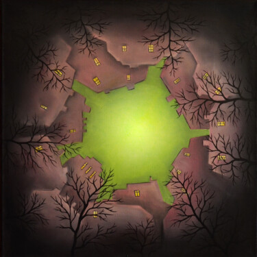 Peinture intitulée "The Abyss" par Tina Asadova, Œuvre d'art originale, Huile