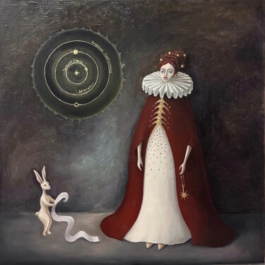 Painting titled "Queen of the Absurd" by Tina Asadova, Original Artwork, Oil