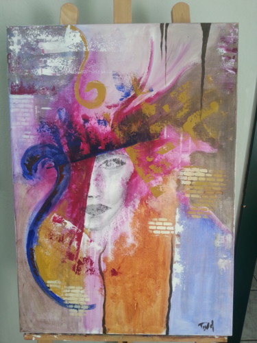 Painting titled "The Mysterious lady" by Tina Georgovrettakou, Original Artwork