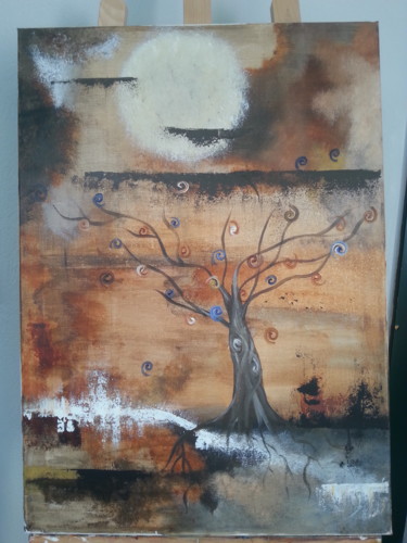 Painting titled "Candy tree" by Tina Georgovrettakou, Original Artwork