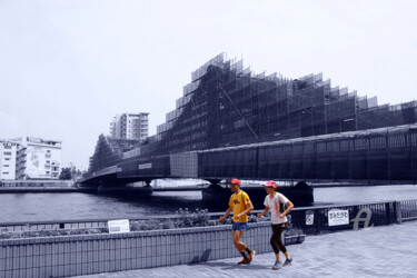 Photographie intitulée "Jogging in Japan" par Tina Lane, Œuvre d'art originale, Photographie numérique