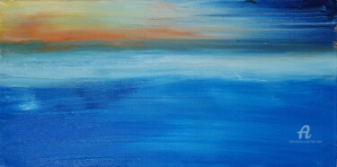 Картина под названием "Blue Dreams" - Tina Lane, Подлинное произведение искусства, Масло Установлен на Деревянная рама для н…