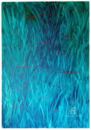 Ζωγραφική με τίτλο "Shallow Cuts" από Tina Lane, Αυθεντικά έργα τέχνης, Λάδι Τοποθετήθηκε στο Ξύλινο φορείο σκελετό