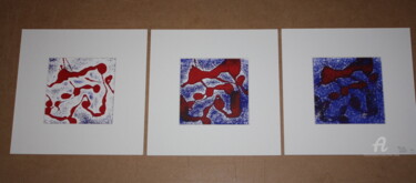 "Triptych, Red Taken…" başlıklı Baskıresim Tina Lane tarafından, Orijinal sanat, Monotip