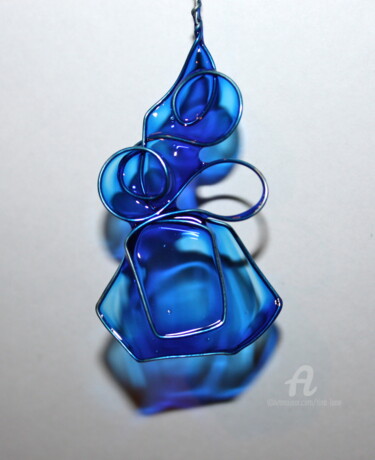 Sculpture titled "Just Blue" by Tina Lane, Original Artwork, Resin