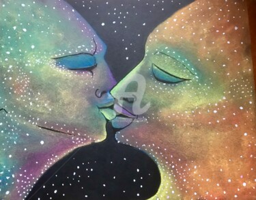 Dessin intitulée "Amour celeste" par Shanna Kilaio - Onaicrom, Œuvre d'art originale, Pastel