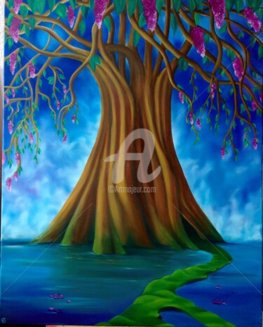 Malerei mit dem Titel "L arbre de vie" von Shanna Kilaio - Onaicrom, Original-Kunstwerk