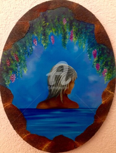 Peinture intitulée "La rêveuse" par Shanna Kilaio - Onaicrom, Œuvre d'art originale