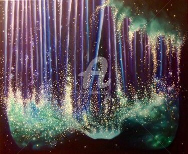 Peinture intitulée "La forêt de l espace" par Shanna Kilaio - Onaicrom, Œuvre d'art originale