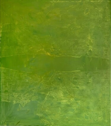 Pintura intitulada "Big green canvas Oi…" por Tina Shenk, Obras de arte originais, Óleo