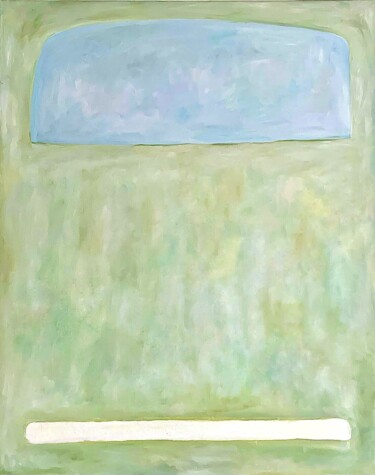 Pittura intitolato "Green light pastel…" da Tina Shenk, Opera d'arte originale, Olio Montato su Telaio per barella in legno