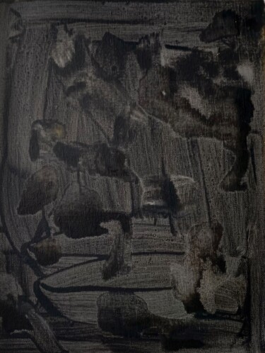 Malarstwo zatytułowany „Little Black abstra…” autorstwa Tina Shenk, Oryginalna praca, Akryl Zamontowany na Karton