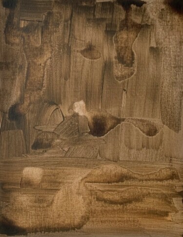 Pintura intitulada "Small abstract fram…" por Tina Shenk, Obras de arte originais, Acrílico Montado em Armação em madeira