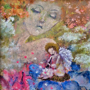 Malerei mit dem Titel "Guardian Angel" von Tina Shustova, Original-Kunstwerk, Acryl