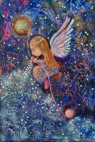 Картина под названием "Star Lace" - Tina Shustova, Подлинное произведение искусства, Акрил Установлен на Деревянная рама для…
