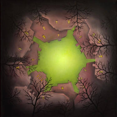 Картина под названием "The Abyss" - Tina Asadova, Подлинное произведение искусства, Масло