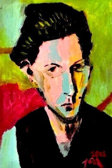 Pittura intitolato "Kubisme zelfportret" da Tina Vanbiervliet (10A), Opera d'arte originale, Olio