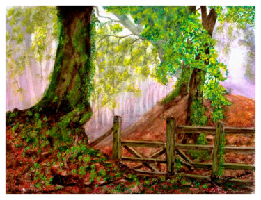 Peinture intitulée "Forêt en Automne.jpg" par Tina Verpoorten, Œuvre d'art originale, Aquarelle