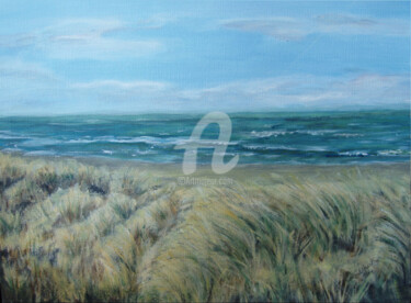 Painting titled "Dunes de Nieuport.j…" by Tina Verpoorten, Original Artwork, Oil
