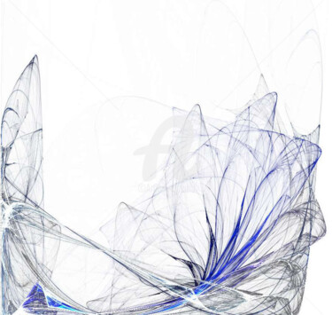 Digital Arts titled "Plissé-bleu" by Tina Verpoorten, Original Artwork, 2D Digital Work