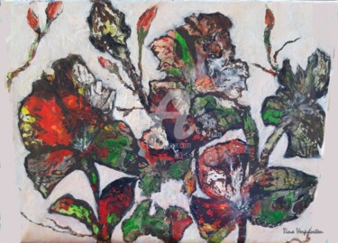 Painting titled "Les fleurs du mal" by Tina Verpoorten, Original Artwork, Acrylic