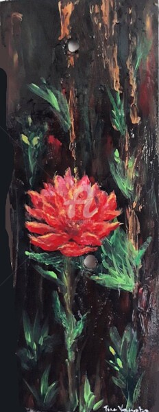 Peinture intitulée "Fleur" par Tina Verpoorten, Œuvre d'art originale, Acrylique