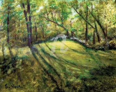 Painting titled "Le jardin de Nath." by Tina Verpoorten, Original Artwork, Acrylic