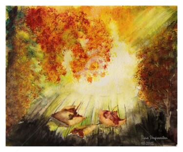 Peinture intitulée "feuilles-d-automne2…" par Tina Verpoorten, Œuvre d'art originale