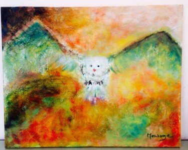 Painting titled "Flying Bird" by Tina M. De Montorge, Original Artwork, Oil