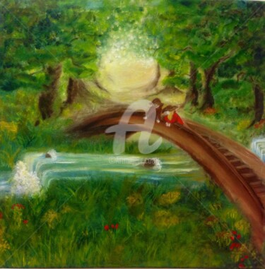 Peinture intitulée "The Bridge Le Pont" par Tina M. De Montorge, Œuvre d'art originale, Huile