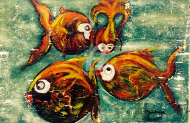 Peinture intitulée "Aquarium 1" par Tina M. De Montorge, Œuvre d'art originale, Huile