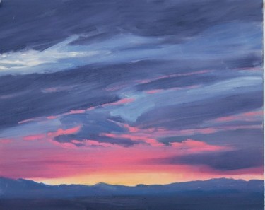 Painting titled "April Sunrise I, Mo…" by Tina Bluefield, Original Artwork, Oil