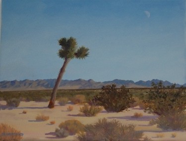 Painting titled "Lone Yucca Pine, Mo…" by Tina Bluefield, Original Artwork, Oil
