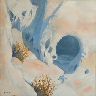 Painting titled "Mojave Water Caves…" by Tina Bluefield, Original Artwork, Oil