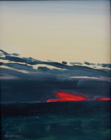 Pintura titulada "Red and Black Sunri…" por Tina Bluefield, Obra de arte original, Oleo