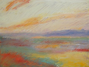 Painting titled "LANDSCAPE WITH YELL…" by Tina Bluefield, Original Artwork, Oil