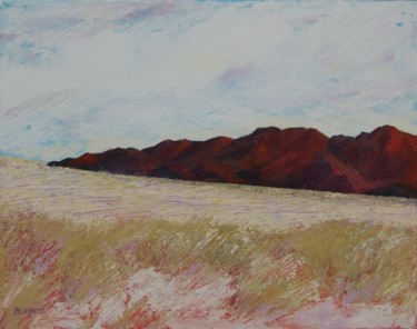 Painting titled "RED MOUNTAINS AND W…" by Tina Bluefield, Original Artwork, Oil