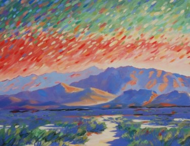 Malerei mit dem Titel "COLORED DESERT" von Tina Bluefield, Original-Kunstwerk, Öl