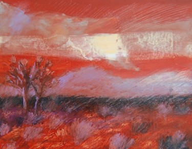 Painting titled "DESERT REDSCAPE 2" by Tina Bluefield, Original Artwork