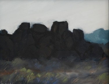 Painting titled "DARK CASTLE ROCKS" by Tina Bluefield, Original Artwork, Oil