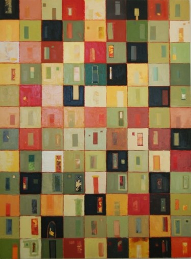 Painting titled "108 DOORWAYS" by Tina Bluefield, Original Artwork, Oil