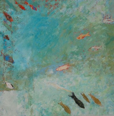 Painting titled "THOUGHT FISH" by Tina Bluefield, Original Artwork