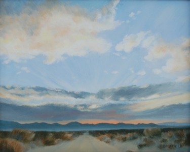 Pintura intitulada "ROAD TO SUNRISE" por Tina Bluefield, Obras de arte originais, Óleo