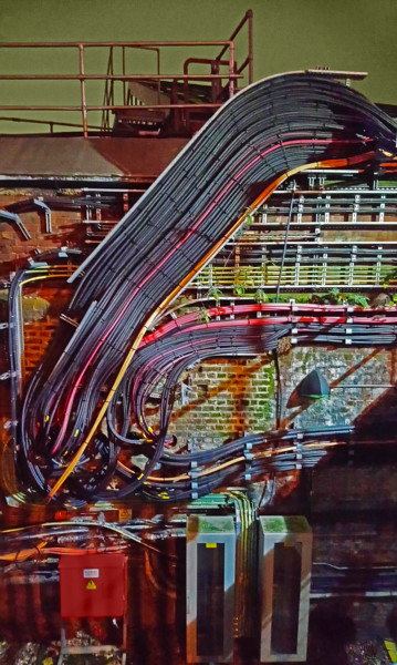 London Underground Rail Cables Photographie intitulée "London Underground…" par Tina Lane, Œuvre d'art originale, Photographie manipulée