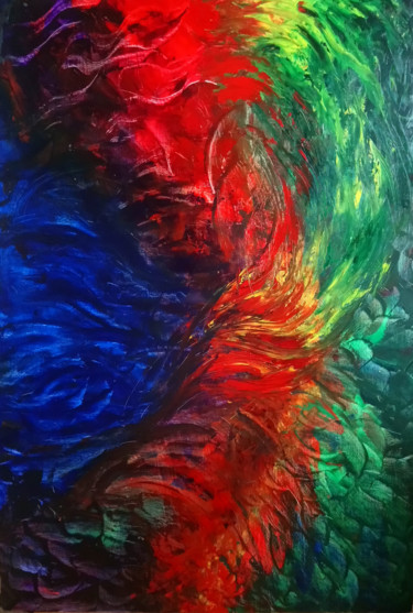 Serpent Peinture intitulée "Serpent" par Tina Lane, Œuvre d'art originale, Huile