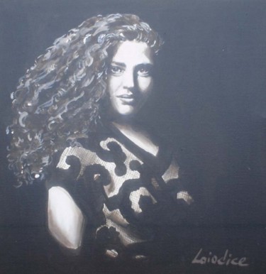 Pittura intitolato "La donna riccia" da Tina Loiodice, Opera d'arte originale