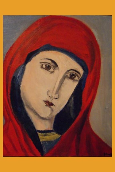 Картина под названием "Дева Мария" - Tina Shmidt, Подлинное произведение искусства, Другой