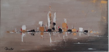 Painting titled "City" by Christine Faoro, Original Artwork, Acrylic